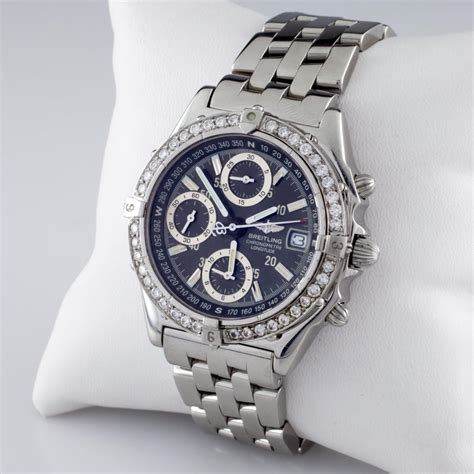 breitling chronograph 100m price|breitling chronometre automatic diamond bezel.